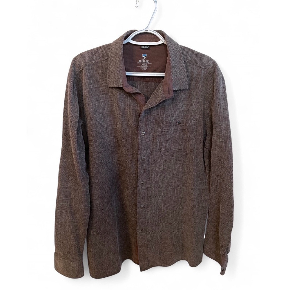 Kuhl Men's Uproar Burgundy Long Sleeve Button Down Shirt Mountains Hiking, L